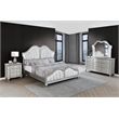 Best Quality Furniture Silver Embossed Wood Bedroom Set with Queen Panel Bed