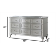 Best Quality Furniture Silver Embossed Wood Bedroom Set with Queen Panel Bed