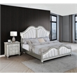 Best Quality Furniture Silver Embossed Wood Bedroom Set with Queen Panel Bed