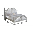 Best Quality Furniture Silver Embossed Wood Queen Panel Bed with LED Headboard