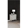 Best Quality Furniture Glam Glitter & Silver Embossed Wood Nightstand