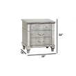 Best Quality Furniture Glam Glitter & Silver Embossed Wood Nightstand