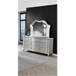 Best Quality Furniture Silver Embossed Wood Horizontal Dresser with LED Mirror