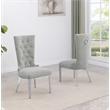 Best Quality Furniture Button Tufted Boucle Fabric Side Chairs in Rich Gray