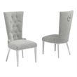 Best Quality Furniture Button Tufted Boucle Fabric Side Chairs in Rich Gray