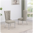 Best Quality Furniture Button Tufted Boucle Fabric Side Chairs in Gray