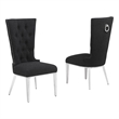 Best Quality Furniture Button Tufted Boucle Fabric Side Chairs in Black