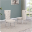Best Quality Furniture Button Tufted Boucle Fabric Side Chairs in Cream