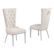 Best Quality Furniture Button Tufted Boucle Fabric Side Chairs in Cream