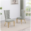 Best Quality Furniture Button Tufted Boucle Fabric Side Chairs in Rich Gray