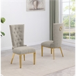 Best Quality Furniture Button Tufted Boucle Fabric Side Chairs in Gray