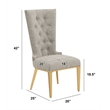 Best Quality Furniture Button Tufted Boucle Fabric Side Chairs in Gray