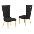 Best Quality Furniture Button Tufted Boucle Fabric Side Chairs in Black