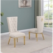 Best Quality Furniture Button Tufted Boucle Fabric Side Chairs in Cream