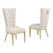 Best Quality Furniture Button Tufted Boucle Fabric Side Chairs in Cream
