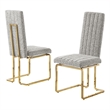 Best Quality Furniture Line Tufted Boucle Fabric Side Chairs in Rich Gray