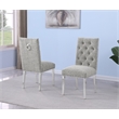 Best Quality Furniture Button Tufted Side Chairs in Rich Gray Boucle Fabric