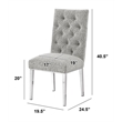 Best Quality Furniture Button Tufted Side Chairs in Rich Gray Boucle Fabric