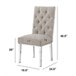 Best Quality Furniture Button Tufted Side Chairs in Gray Boucle Fabric