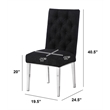 Best Quality Furniture Button Tufted Side Chairs in Black Boucle Fabric