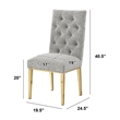 Best Quality Furniture Button Tufted Side Chairs in Rich Gray Boucle Fabric