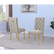 Best Quality Furniture Button Tufted Side Chairs in Gray Boucle Fabric