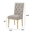 Best Quality Furniture Button Tufted Side Chairs in Gray Boucle Fabric