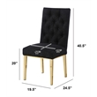 Best Quality Furniture Button Tufted Side Chairs in Black Boucle Fabric
