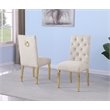 Best Quality Furniture Button Tufted Side Chairs in Cream Boucle Fabric