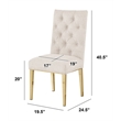 Best Quality Furniture Button Tufted Side Chairs in Cream Boucle Fabric