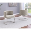 Best Quality Furniture Single Chair with Gray Boucle Fabric and Chrome Base
