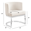 Best Quality Furniture Single Chair with Cream Boucle Fabric and Chrome Base