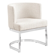 Best Quality Furniture Single Chair with Cream Boucle Fabric and Chrome Base