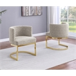 Best Quality Furniture Single Chair with Gray Boucle Fabric and Chrome Base