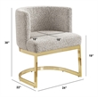 Best Quality Furniture Single Chair with Gray Boucle Fabric and Chrome Base