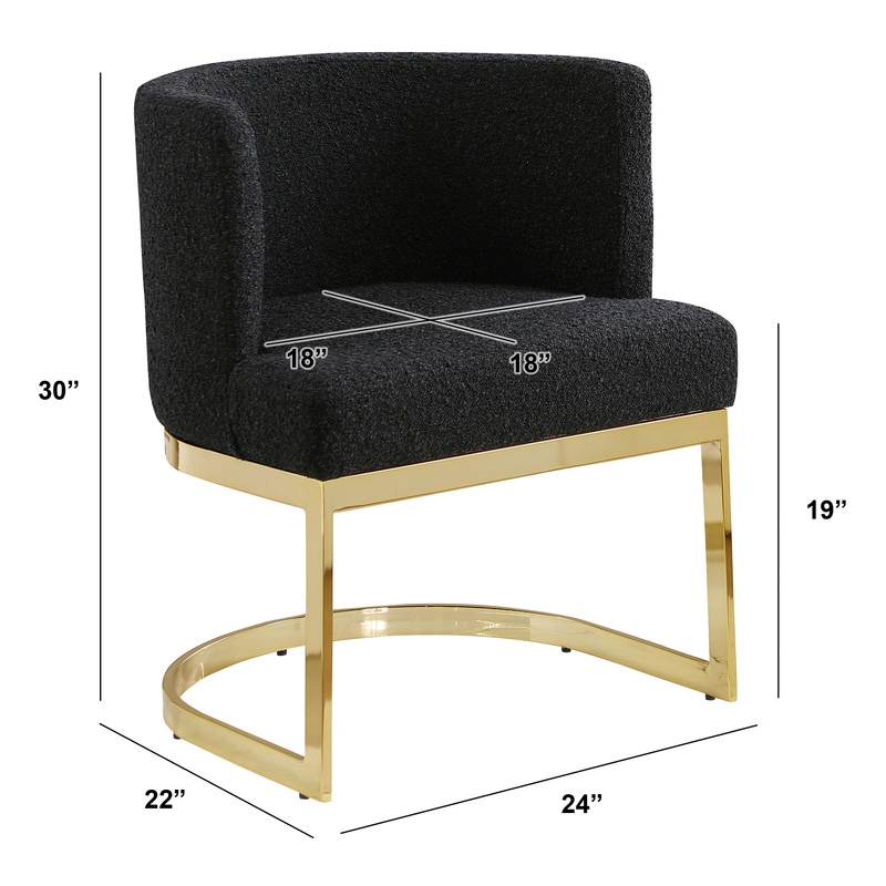 Best Quality Furniture Single Chair with Black Boucle Fabric and Chrome Base