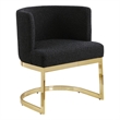 Best Quality Furniture Single Chair with Black Boucle Fabric and Chrome Base