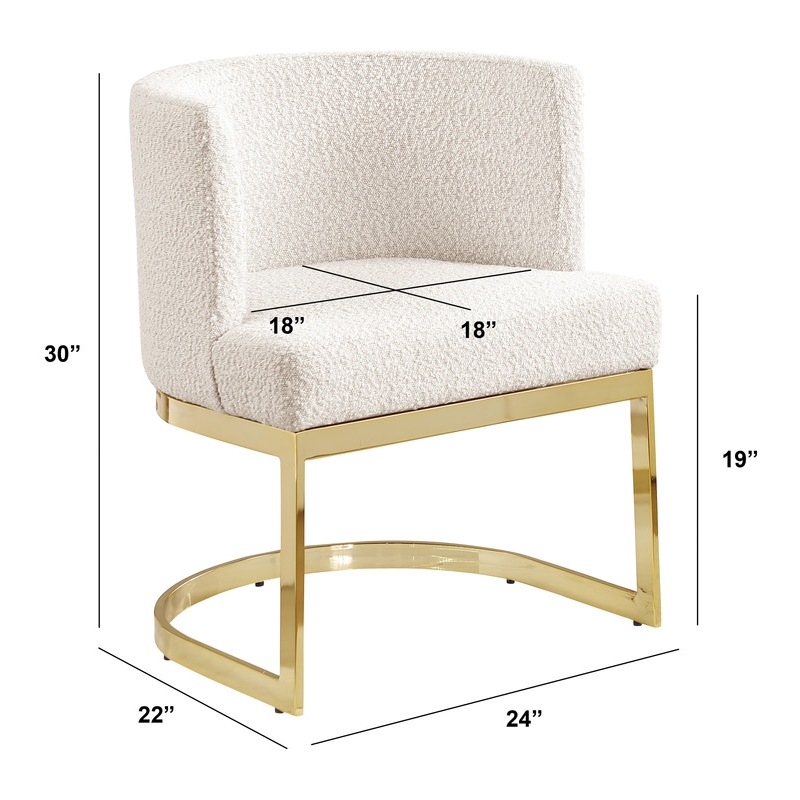 Best Quality Furniture Single Chair with Cream Boucle Fabric and Chrome Base