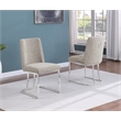 Best Quality Furniture Gray Boucle Fabric Side Chairs with Chrome Sled Base