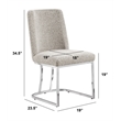 Best Quality Furniture Gray Boucle Fabric Side Chairs with Chrome Sled Base