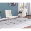 Best Quality Furniture Cream Boucle Fabric Side Chairs with Chrome Sled Base