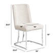 Best Quality Furniture Cream Boucle Fabric Side Chairs with Chrome Sled Base