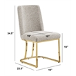 Best Quality Furniture Gray Boucle Fabric Side Chairs with Chrome Sled Base