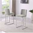 Best Quality Furniture Rich Gray Boucle Fabric Barstools with Chrome Base