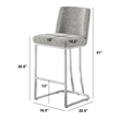 Best Quality Furniture Rich Gray Boucle Fabric Barstools with Chrome Base