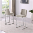 Best Quality Furniture Gray Boucle Fabric Barstools with Chrome Base