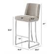 Best Quality Furniture Gray Boucle Fabric Barstools with Chrome Base