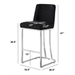 Best Quality Furniture Black Boucle Fabric Barstools with Chrome Base