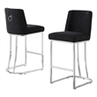 Best Quality Furniture Black Boucle Fabric Barstools with Chrome Base