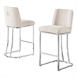 Best Quality Furniture Cream Boucle Fabric Barstools with Chrome Base